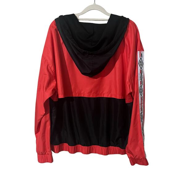 Umbro Women’s Windbreaker Jacket XXL Red Black ColorBlock Streetwear Outdoor - Picture 3 of 10
